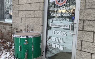 1970’s 15 x 12 Ludwig Marching Snare Green Sparkle – RENTAL/SALE